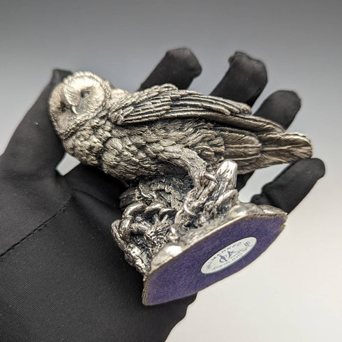 UK Country Artists Owl Sterling Silver Sculpture Figurine